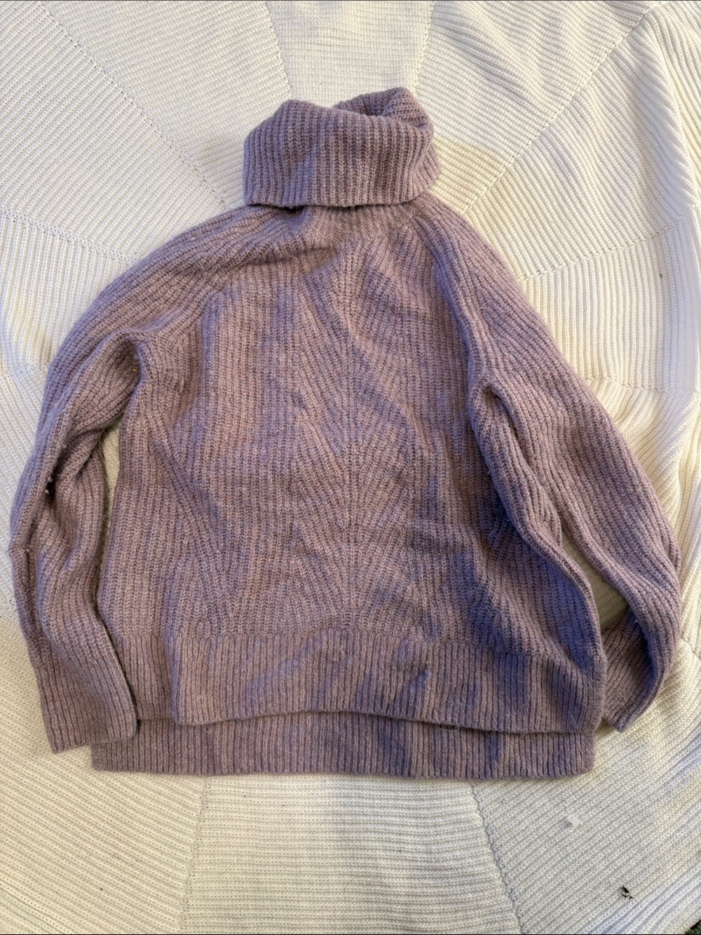 Madewell Lavender Ribbed Turtleneck Sweater